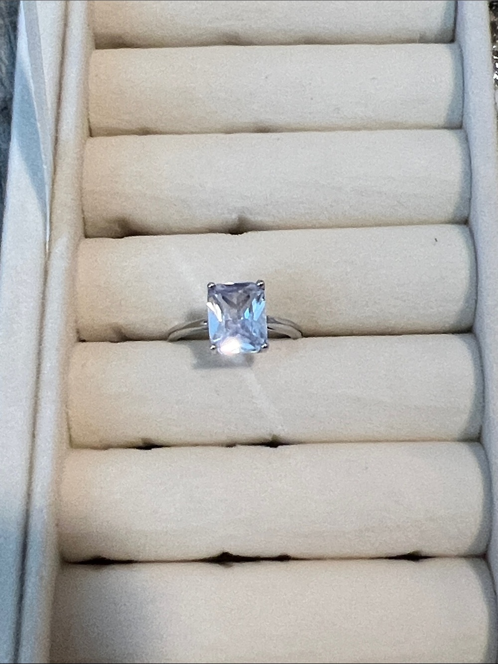 Sterling Silver Clear Cubic Zirconia Solitaire Ring